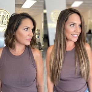 13 wefts hand tied human hair extensions for beaded installations method.